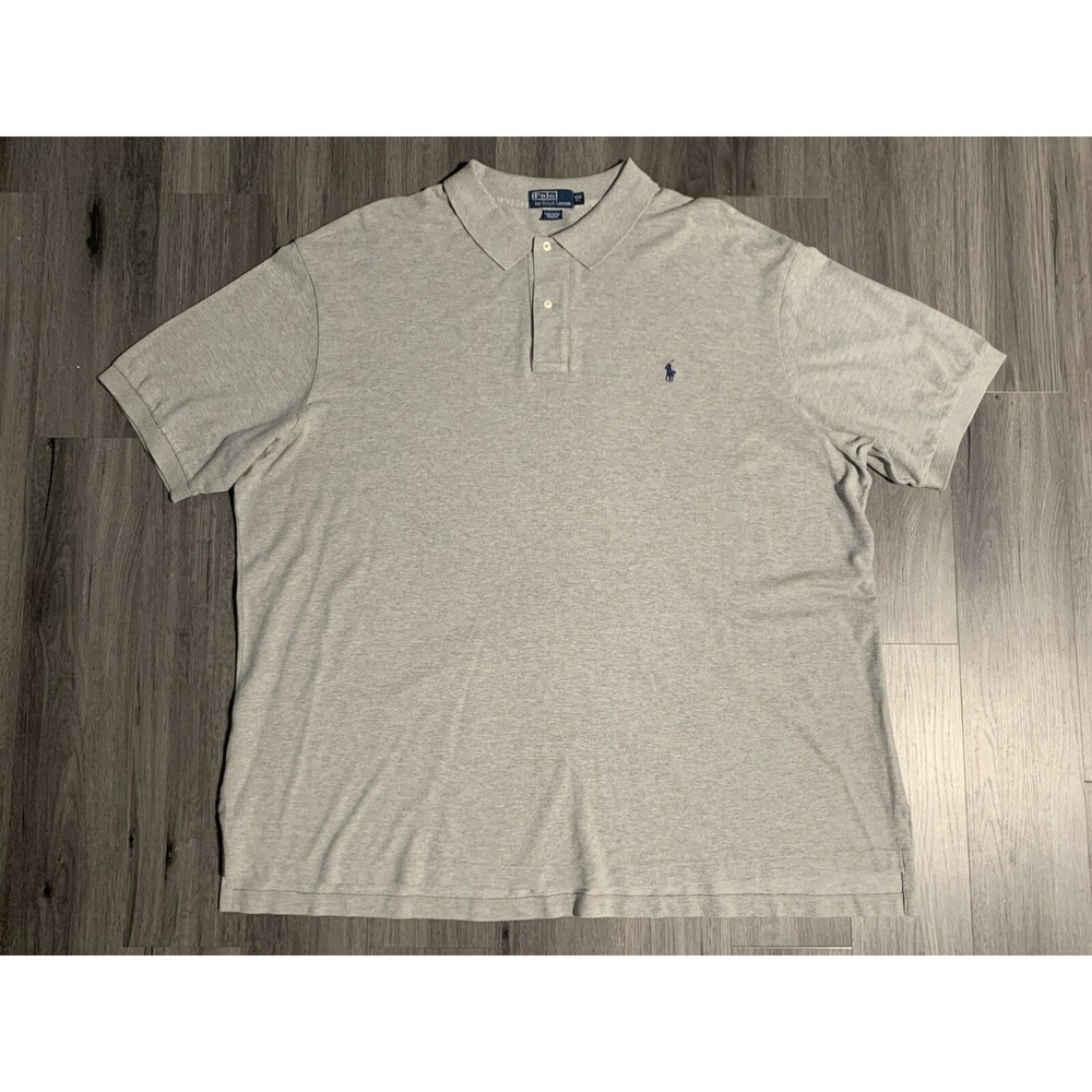 Polo Ralph Lauren Men's Gray with Navy Blue Pony Short Sleeve‎ Shirt Size 4XB